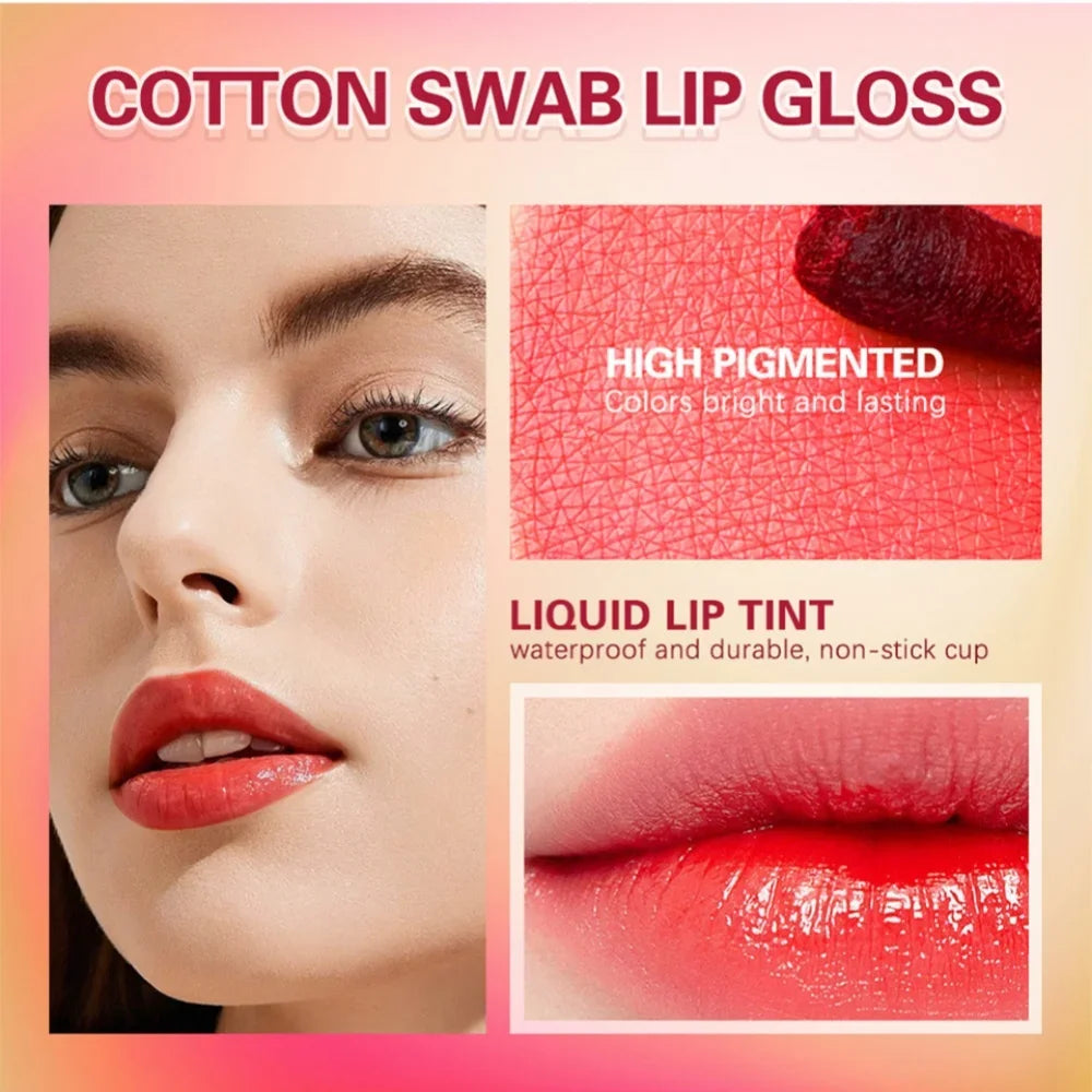 Disposable Cotton Swab Lip Tint – Waterproof Long-Lasting Gloss Liquid Lip Tint HIP