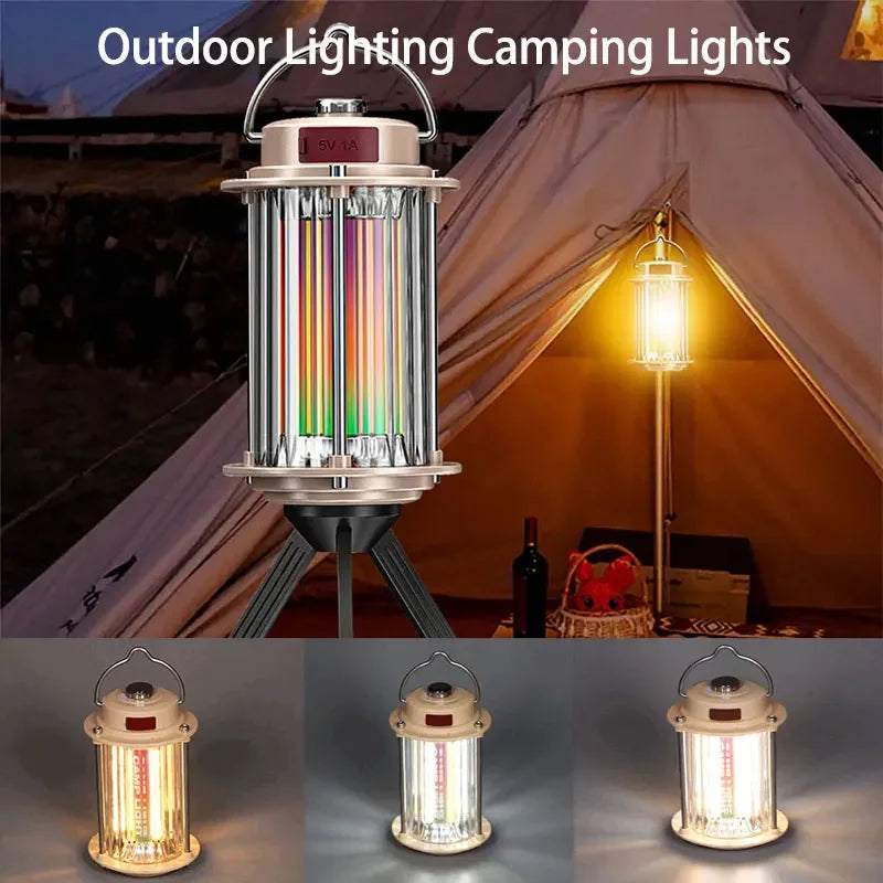 LED Retro Tripod Camping Lantern | USB Rechargeable Dimmable Camping Lantern HIP