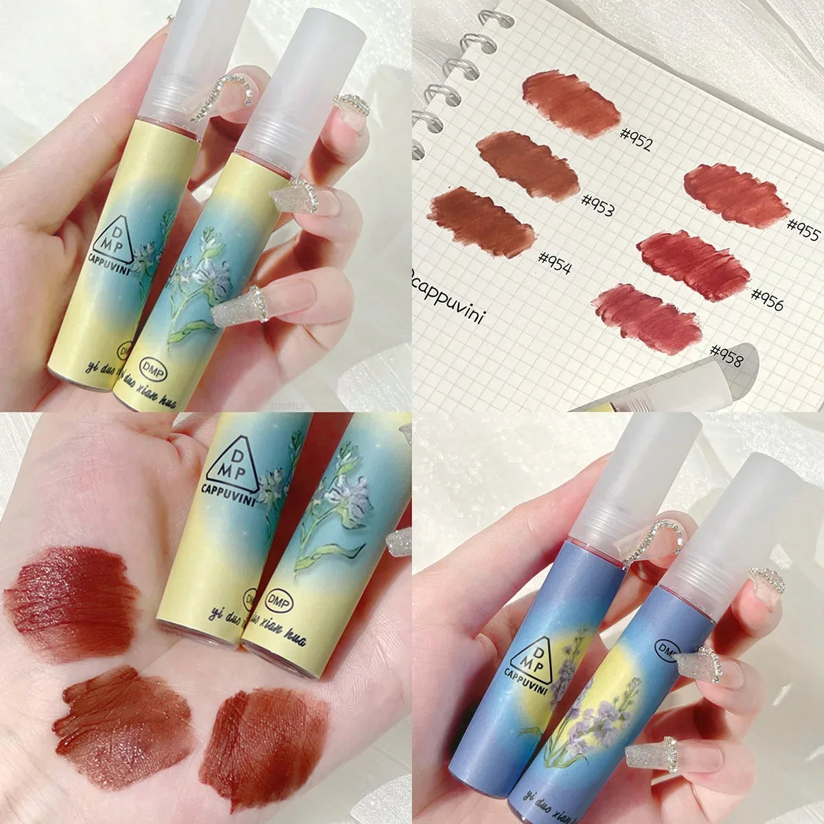 Rose Pink Matte Lip Glaze Velvet Liquid Lipstick Pigment Lasting Water Proof Lip Gloss Cosmetics Sexy Red Lip Tint Makeup Korean HIP
