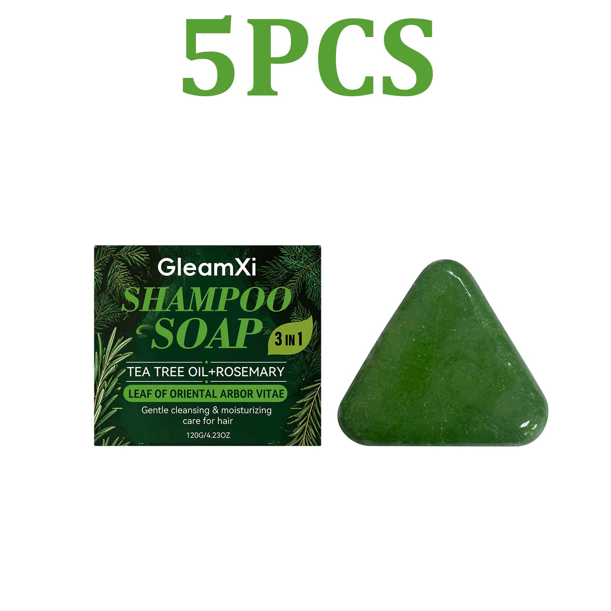 Natural Herbal Solid Shampoo Bar – 3-in-1 Hair & Scalp Care Solid Shampoo Bar HIP 5PCS