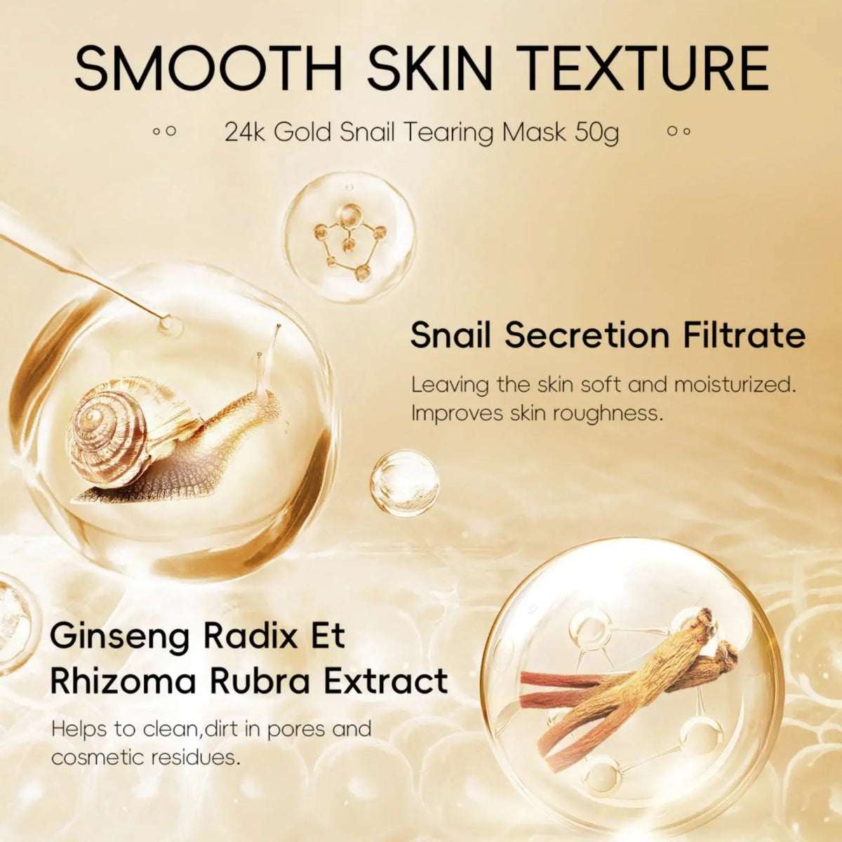 LAIKOU 24K Gold Snail Peel-Off Face Mask – Deep Cleanse 50g Peel-Off Face Mask HIP