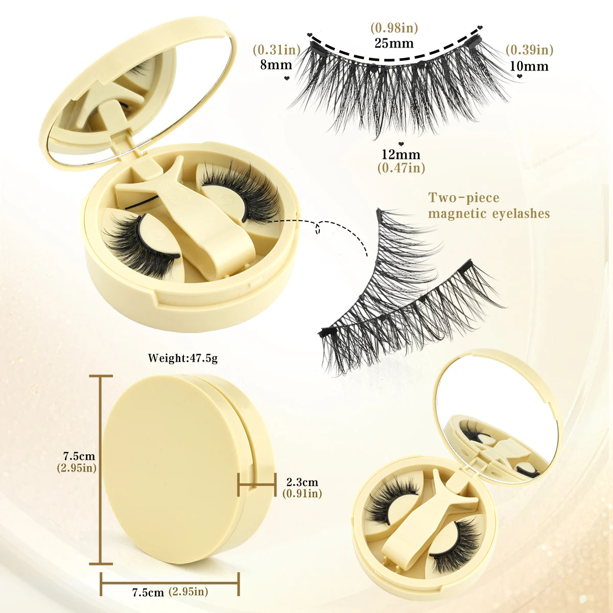 New 1 Pair Cat Eye Magnetic Eyelashes Set With Tweezers Natural Light Eyelash Extension Tools Reusable False Eyelashes Makeup HIP