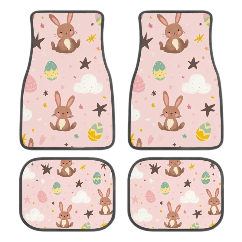 Easter Bunny Car Floor Mats Set of 4 – Non-Slip Universal Car Floor Mats HIP 1 One Size