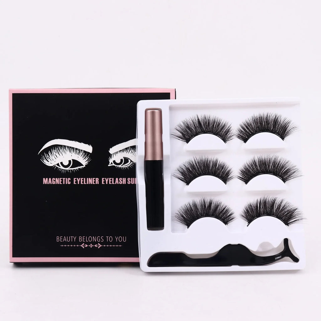 Magnetic Volume Eyelashes Box Package Set Full Strip 5/7/10 Pair Synthetic Natural Cilia False Dramatic Thick Eye Lashes Makeup HIP 3Pair Eyelash 020
