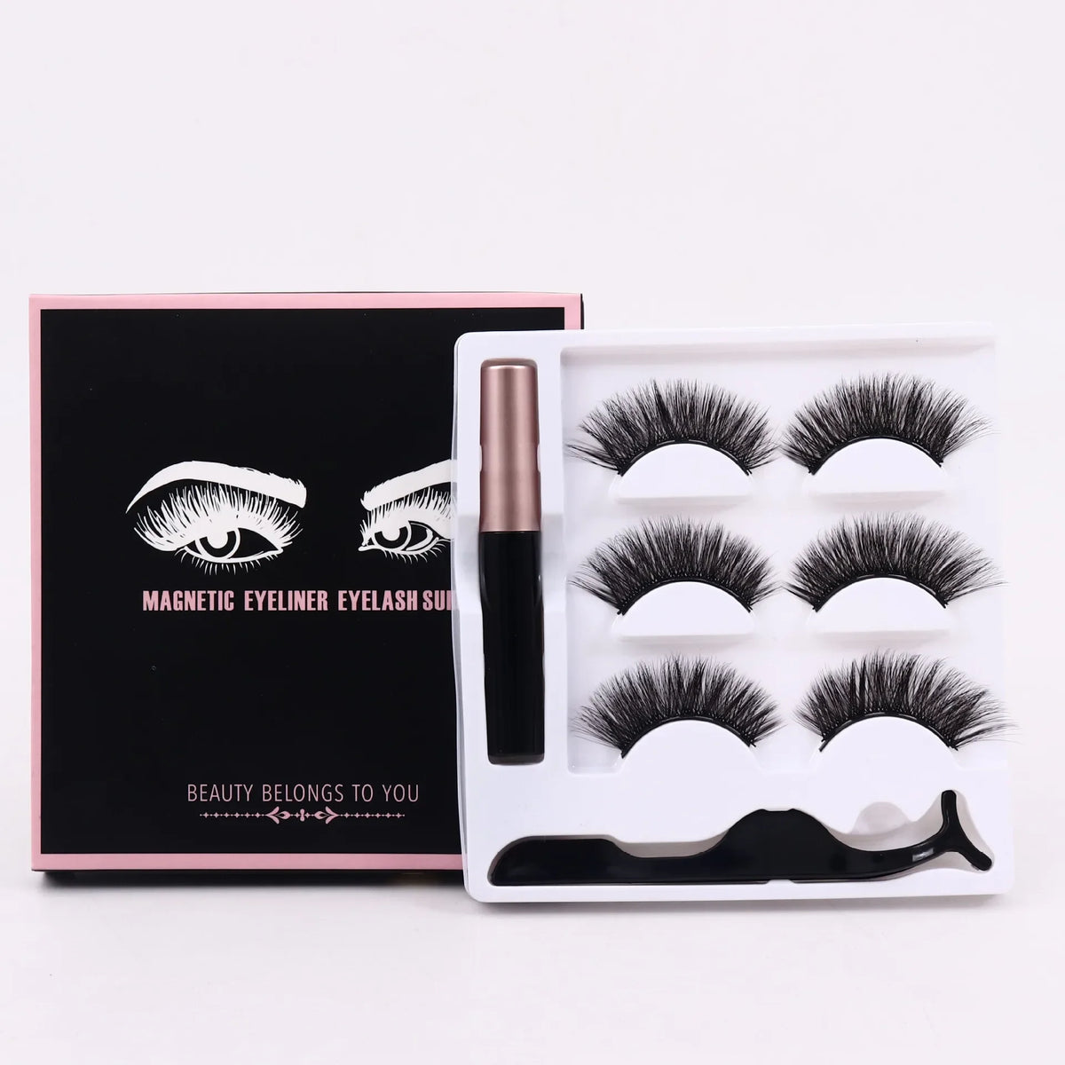 Magnetic Volume Eyelashes Box Package Set Full Strip 5/7/10 Pair Synthetic Natural Cilia False Dramatic Thick Eye Lashes Makeup HIP 3Pair Eyelash 020