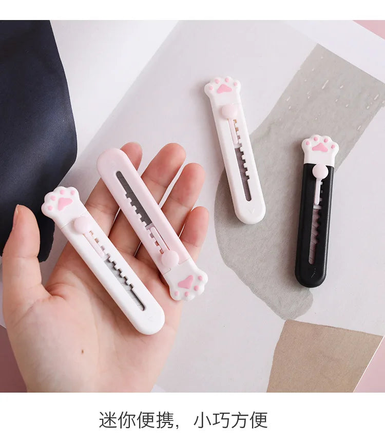 Kawaii Cat Claw Utility Knife – Mini Portable Paper Cutter Mini Utility Knife HIP