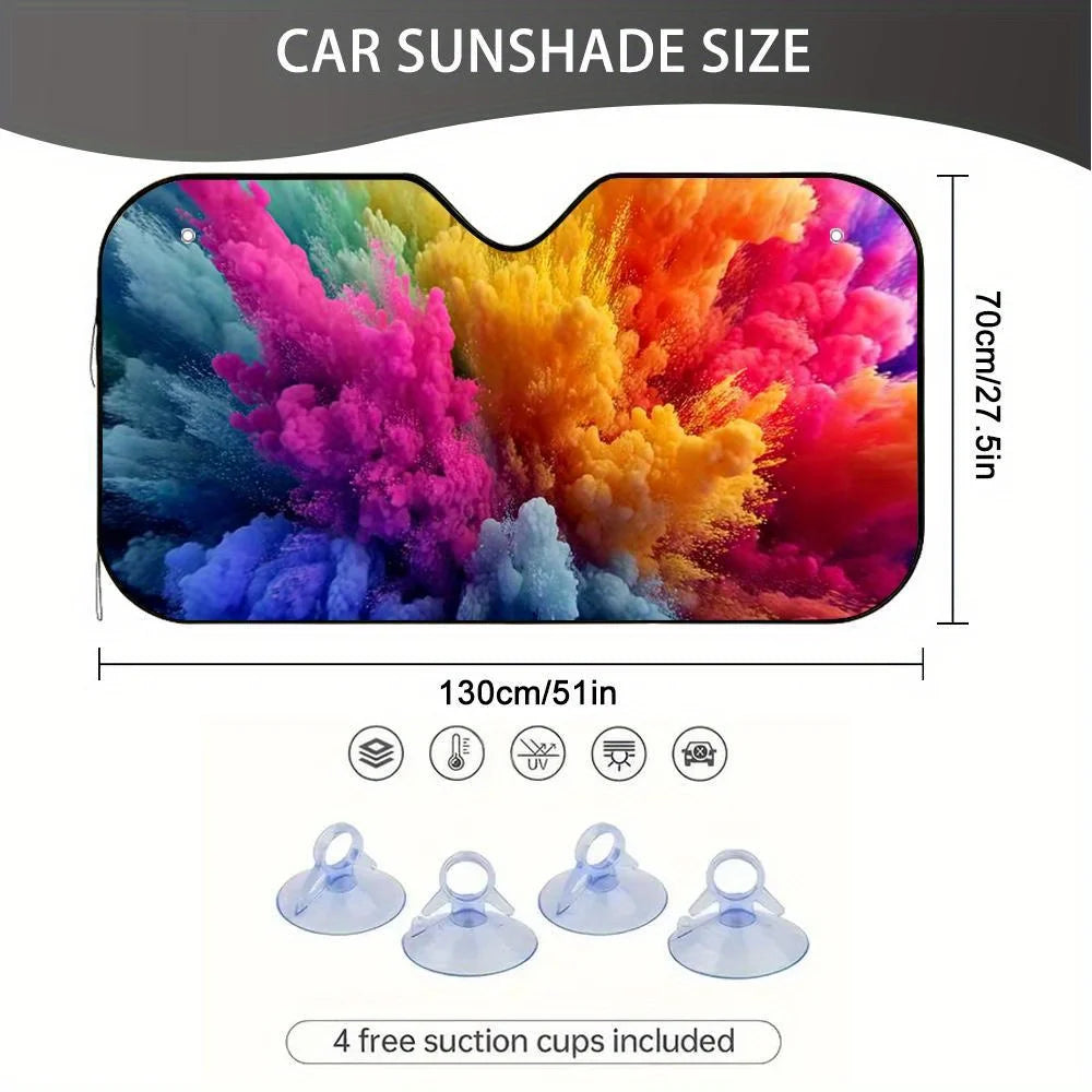 Rainbow Car Windshield Sunshade – Reflective Polyester Cover Car Windshield Sunshade HIP
