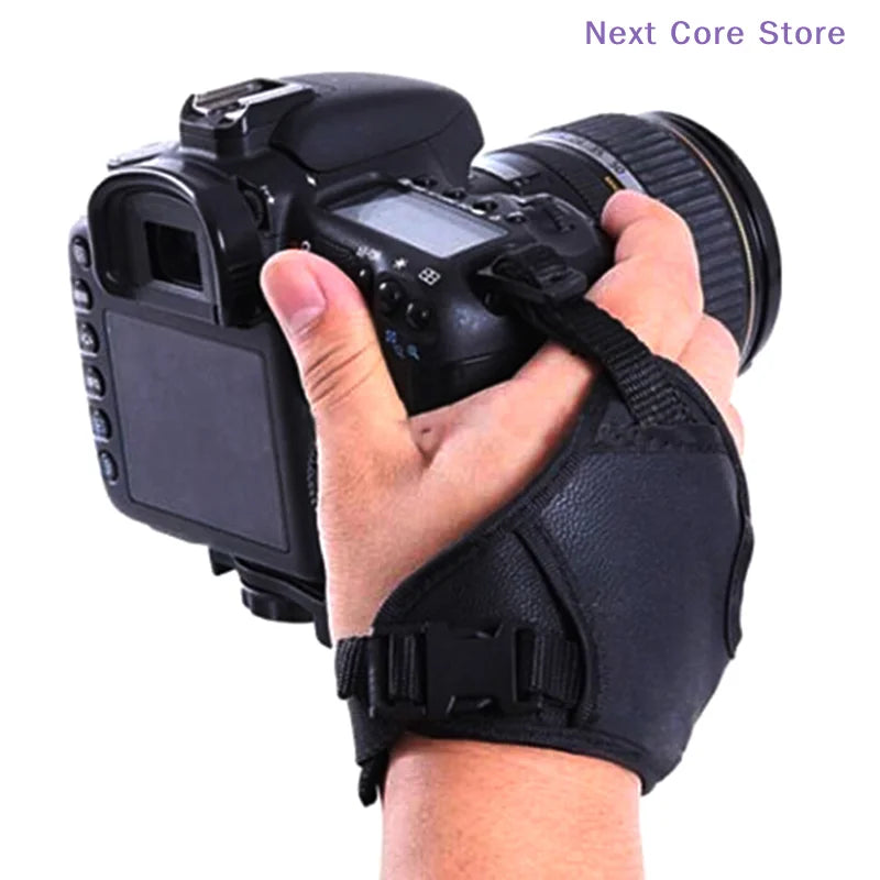 Black PU Leather Camera Hand Grip Wrist Strap – Universal Camera Wrist Strap HIP