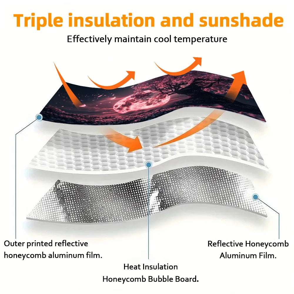 Cherry Blossom Car Sunshade – Anti-UV Cooling Visor for Sedan Car Sun Visor HIP