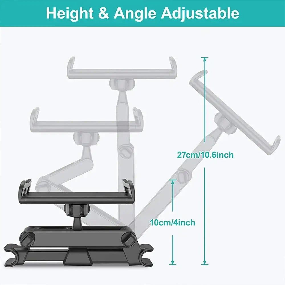 Car Headrest Phone & Tablet Holder – 360° Telescopic Arm Car Headrest Mount HIP