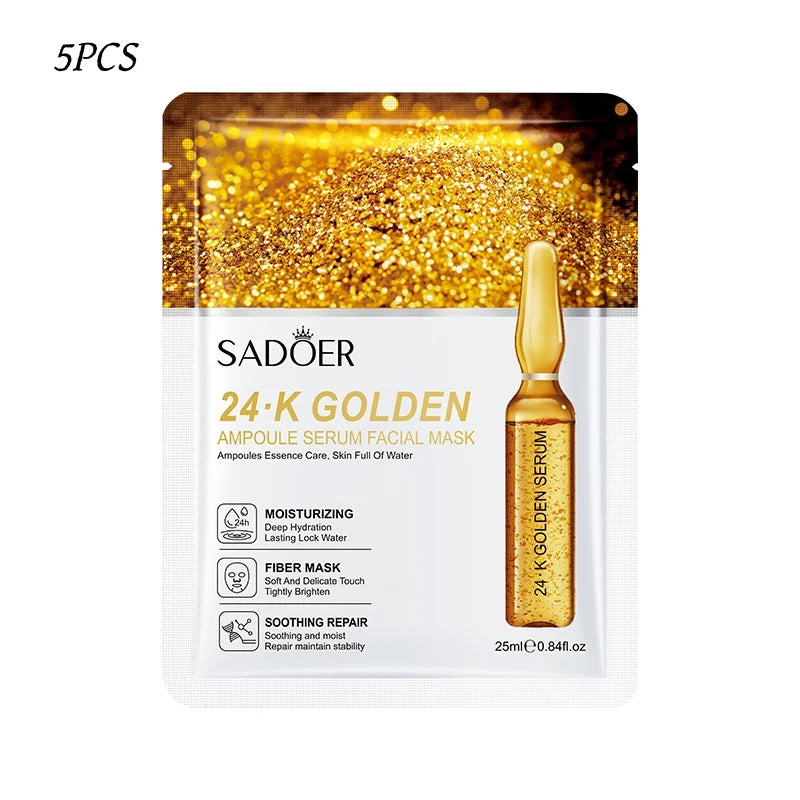 24K Gold Ampoule Essence Sleeping Face Mask – 5 Pack Sleeping Face Mask HIP SD51032 25g