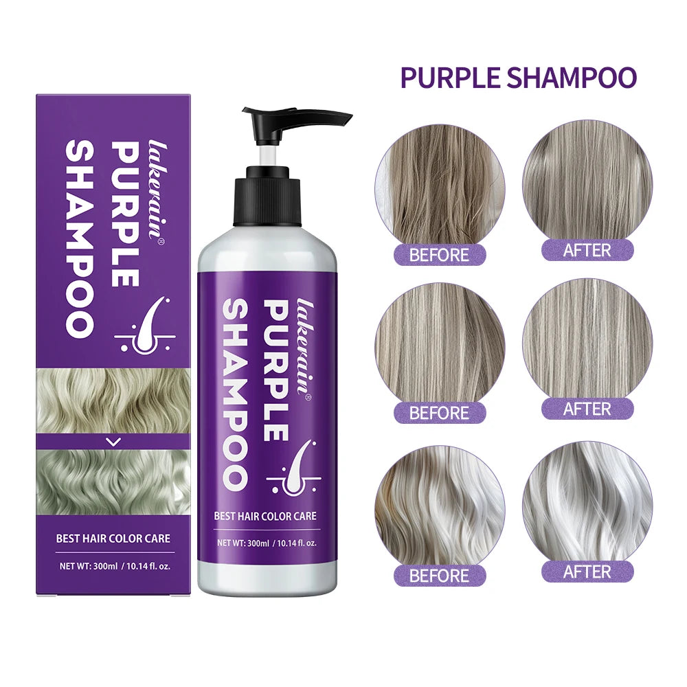 Purple Hair Dye Shampoo for Blonde to Cover Gray Non-irritating Hair Fading Yellow After Bleach Hair Shampoo Gray Hair Remedy HIP