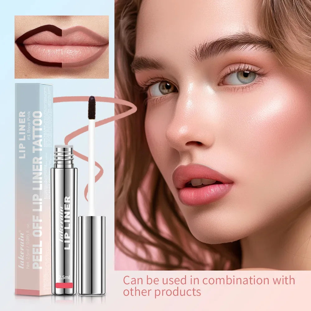 Lakerain Peel-Off Lip Liner – Waterproof Matte Lip Tint 4 Colors Peel-Off Lip Liner HIP