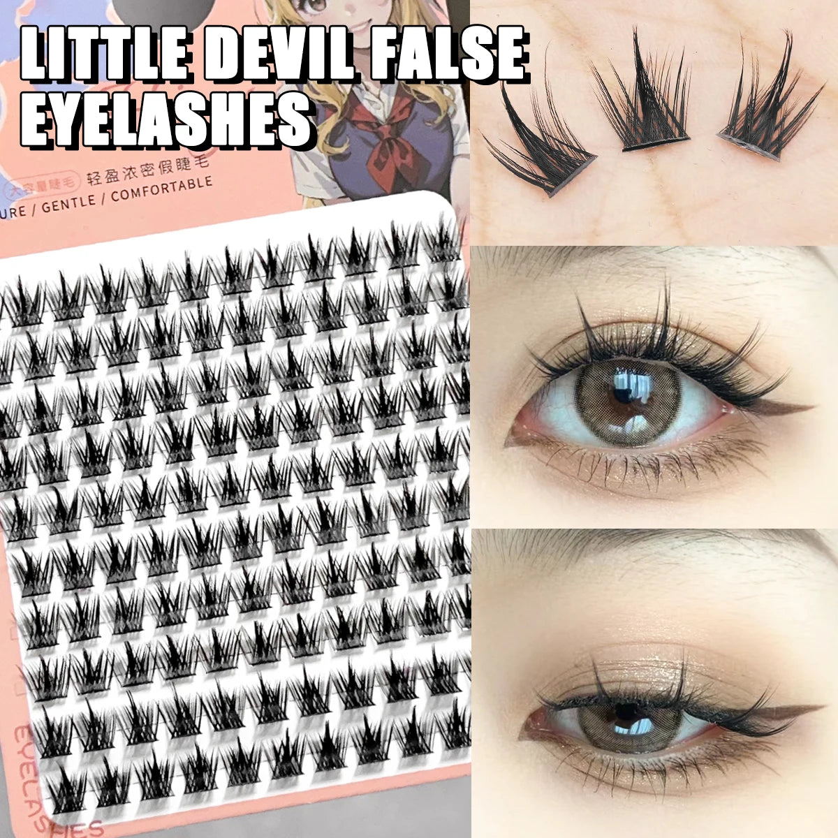 DIY Individual Cluster False Eyelashes – Natural Voluminous Look Individual Cluster Lashes HIP