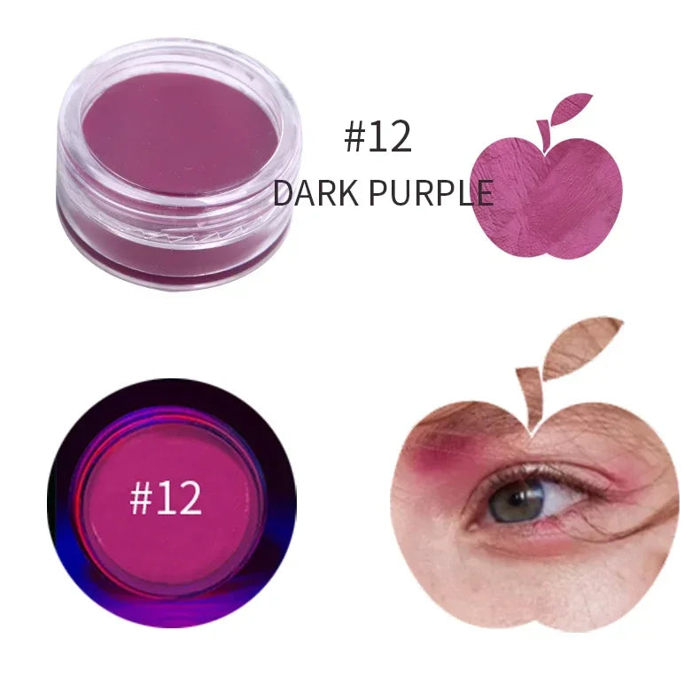 12Colors Eyeliner Cream Neon Colored Halloween Liner Eyeliner Pen Waterproof UV Blacklight Fluorescent Face Body Paint Makeup HIP 12 Water Painting
