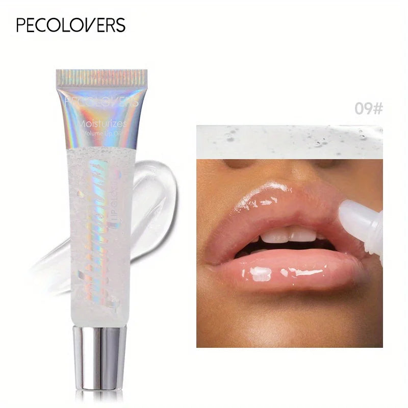 Shimmer Lip Oil Tinted For Fuller Lip Effect, Collagen Lip Gloss, Moisturizing Lip Care Extreme Volume Lip Essence Lips Enhancer HIP 09