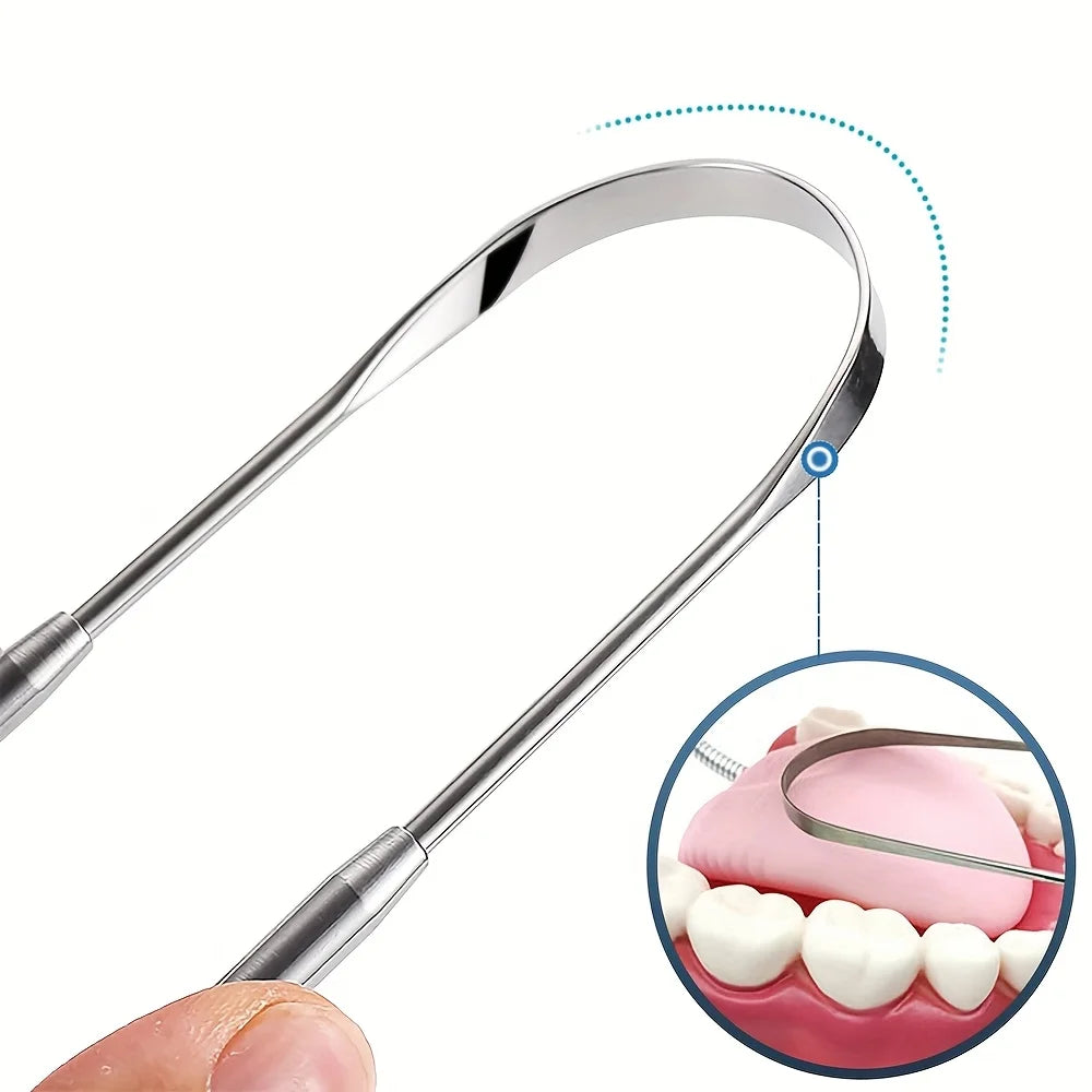 RUZOFO Stainless Steel Tongue Scraper Set – U-Shaped, Reusable Tongue Scraper Set HIP 1pcs