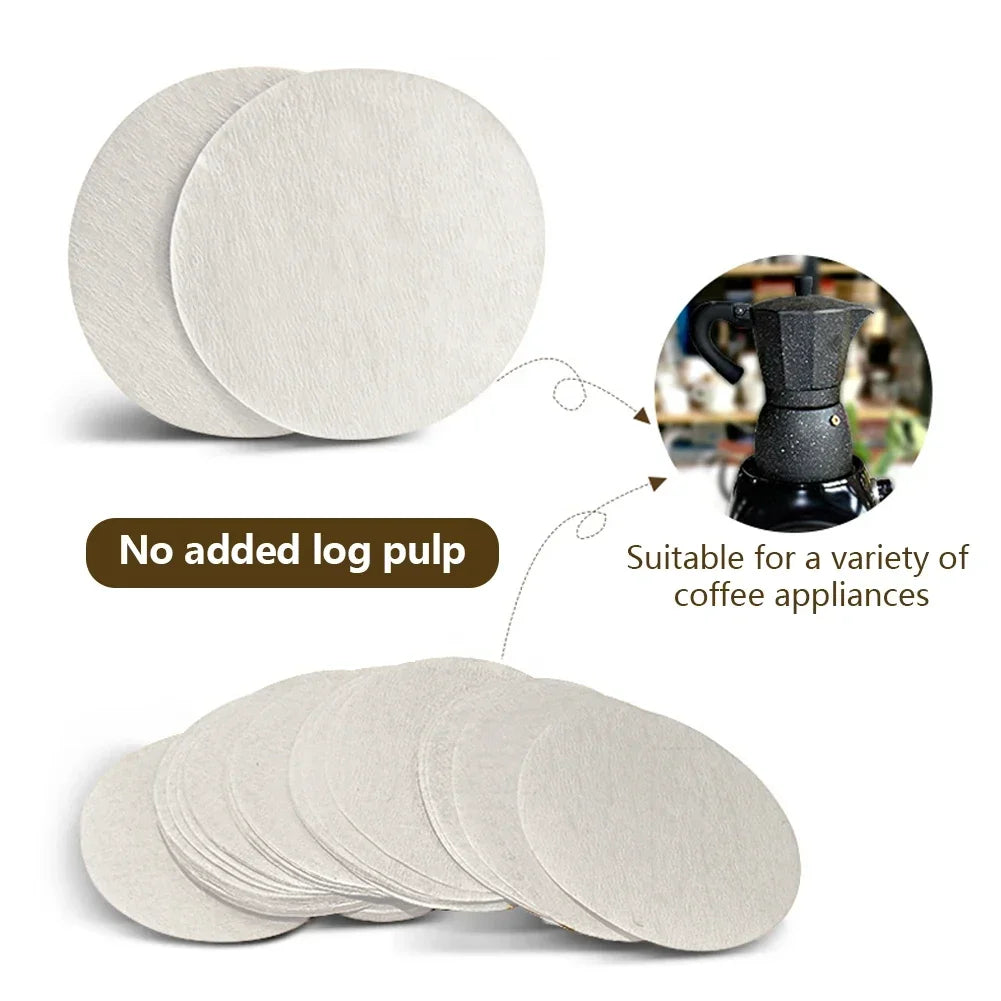 100pcs For Espressos White Filter Papers 51mm/58mm Replacement Coffee Papers Round Coffee Filter Papers for For Espressos Maker HIP