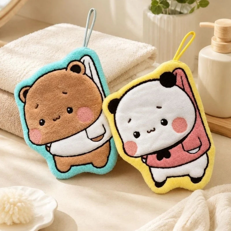 Panda Bubu & Dudu Cartoon Hand Towel – Absorbent & Quick-Dry Cartoon Kitchen Towel HIP