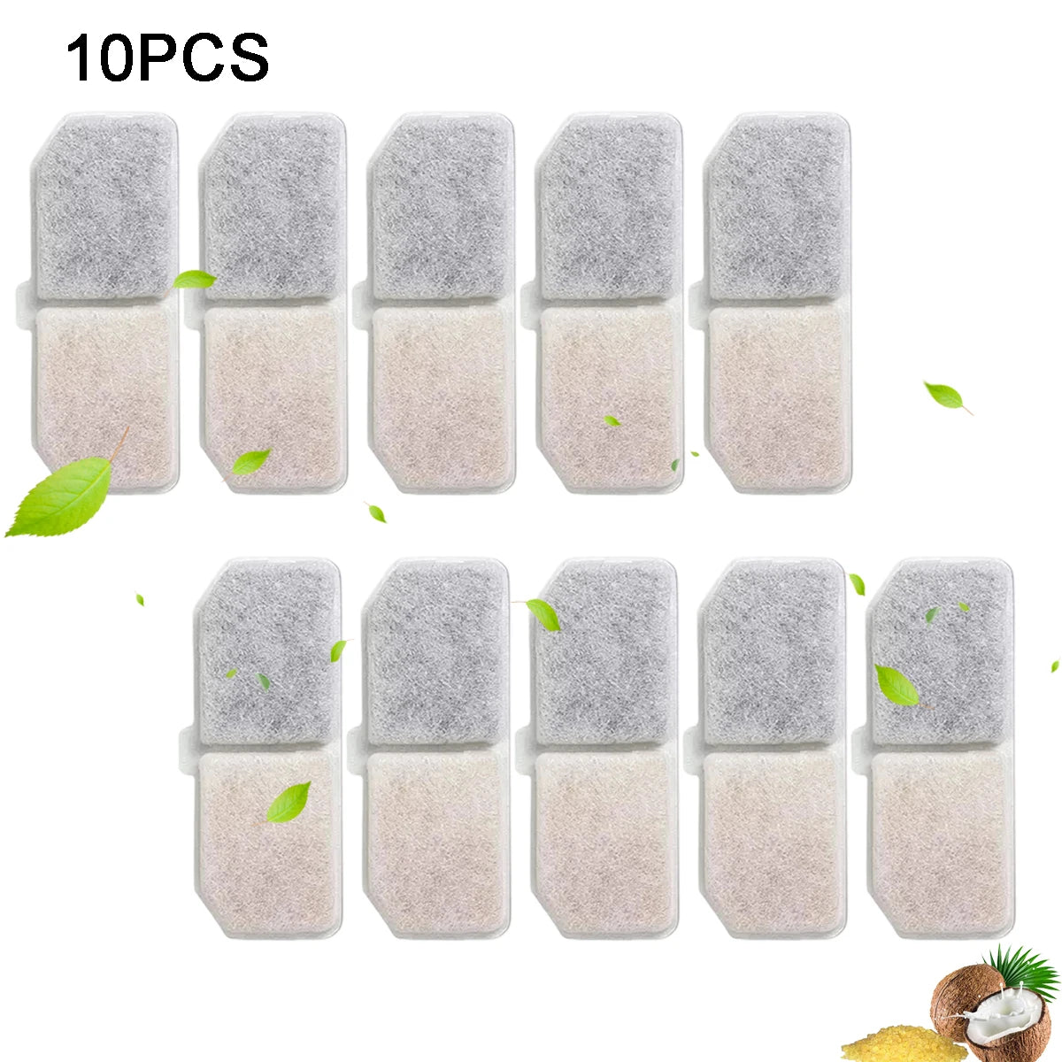 Replacement Carbon Filters for Pet Auto Drinking Feeder, 10/20/30pcs Pet Water Fountain Filter, Premium Pet Feeding Accessories HIP 10PCS No plug