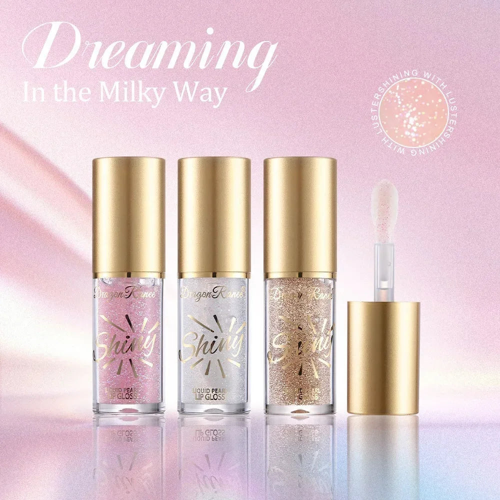 Mirror Pearl Lip Gloss Set – Shimmer Lip Oil Glaze 3-Pack Lip Gloss Set HIP