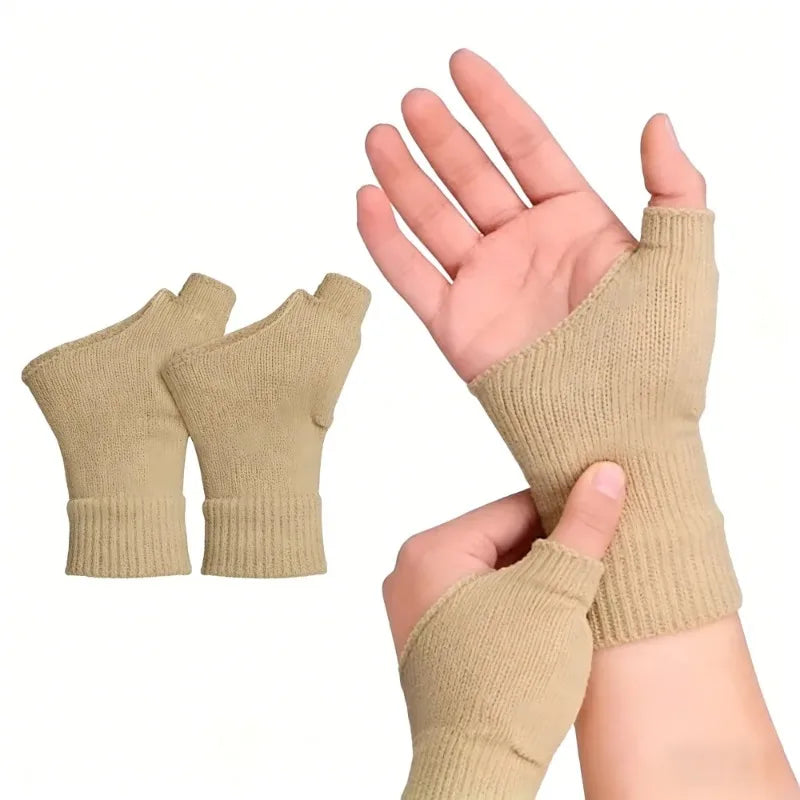 Fingerless Compression Gloves – Wrist Brace & Gel Thumb Pads Wrist Compression Glove HIP