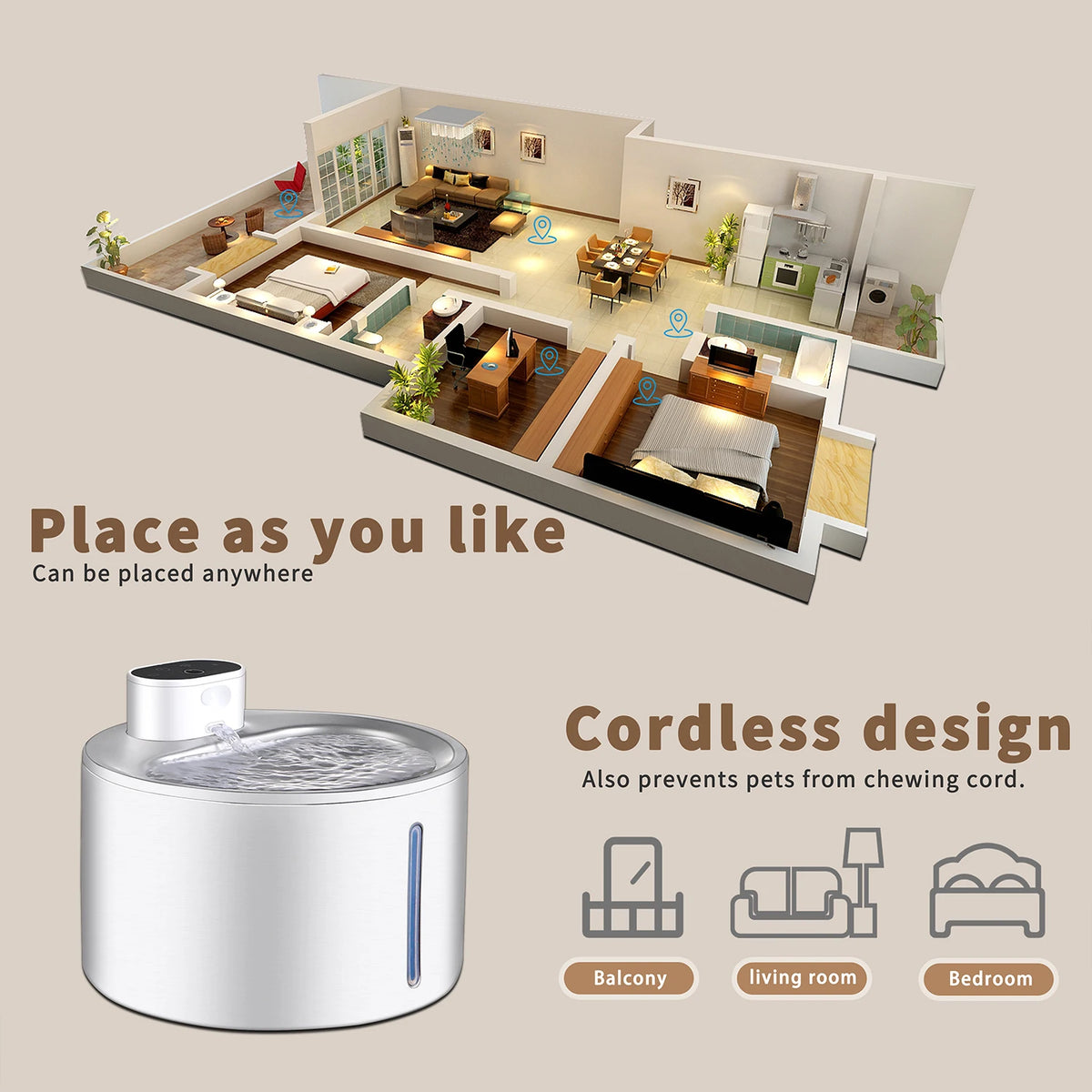 4L Cat Water Fountain Automatic Wireless USB Pet Drinker Battery & Sensor 2 in 1 Dispenser drinking fountain for cat dog HIP
