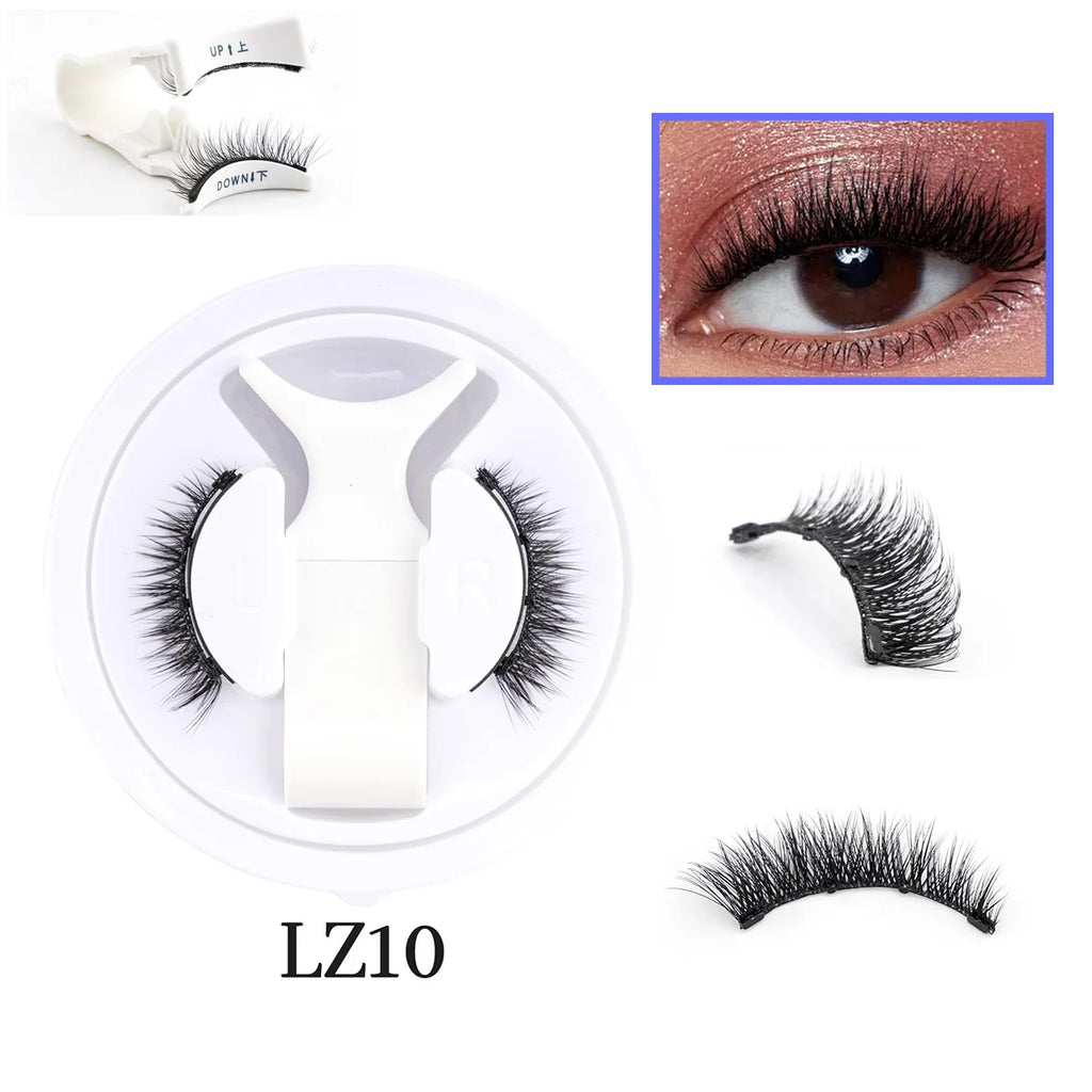 YSDO Upgrade Magnetic False Eyelashes With Tweezers Set 1 Pair Eyelash Extension 3D Natural Lashes 3-Step Press On False Eyelash HIP LZ10