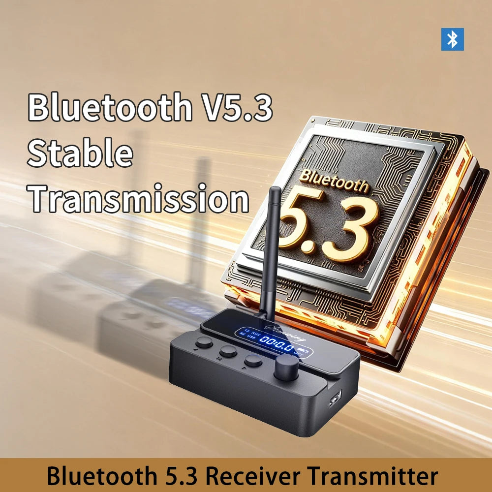 Bluetooth 5.3 Transmitter Receiver – OPT/AUX/RCA 2-in-1 Bluetooth Audio Adapter HIP