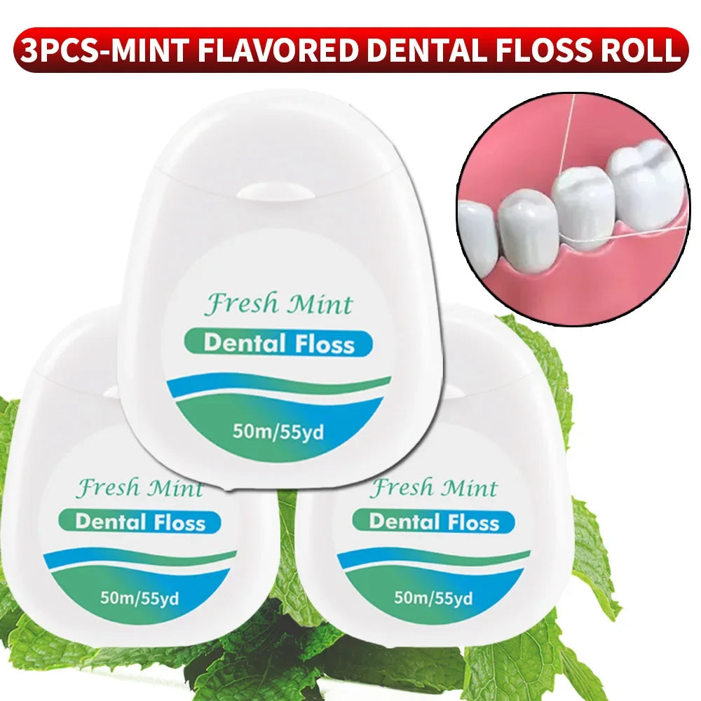 RUZOFO Mint Dental Floss Roll 50M – Interdental Cleaning Dental Floss Roll HIP
