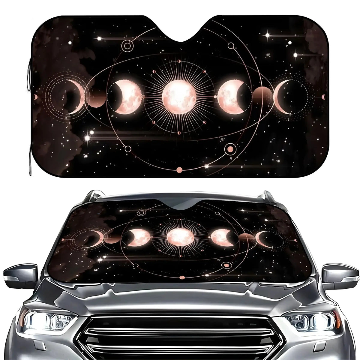 Moon Phase Starry Sky Car Sunshade – UV & Scratch Resistant Car Windshield Sunshade HIP S