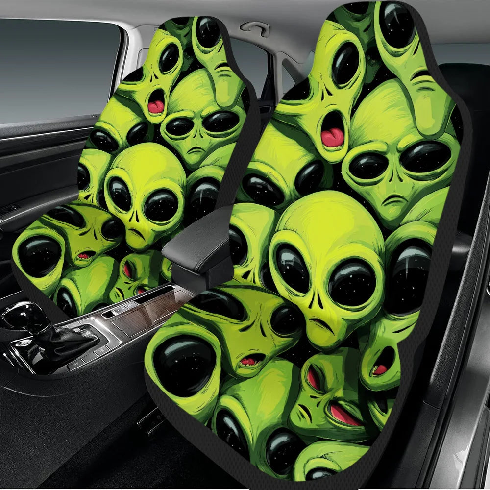 2-Pack Halloween Alien Car Seat Covers – Universal Fit Car Seat Covers HIP black
