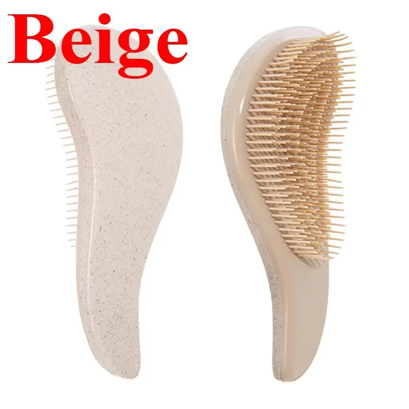 T-Shape Wheat Straw Comb Set – Anti-Static Detangling Hair Comb Set HIP C689-Beige 1pcs