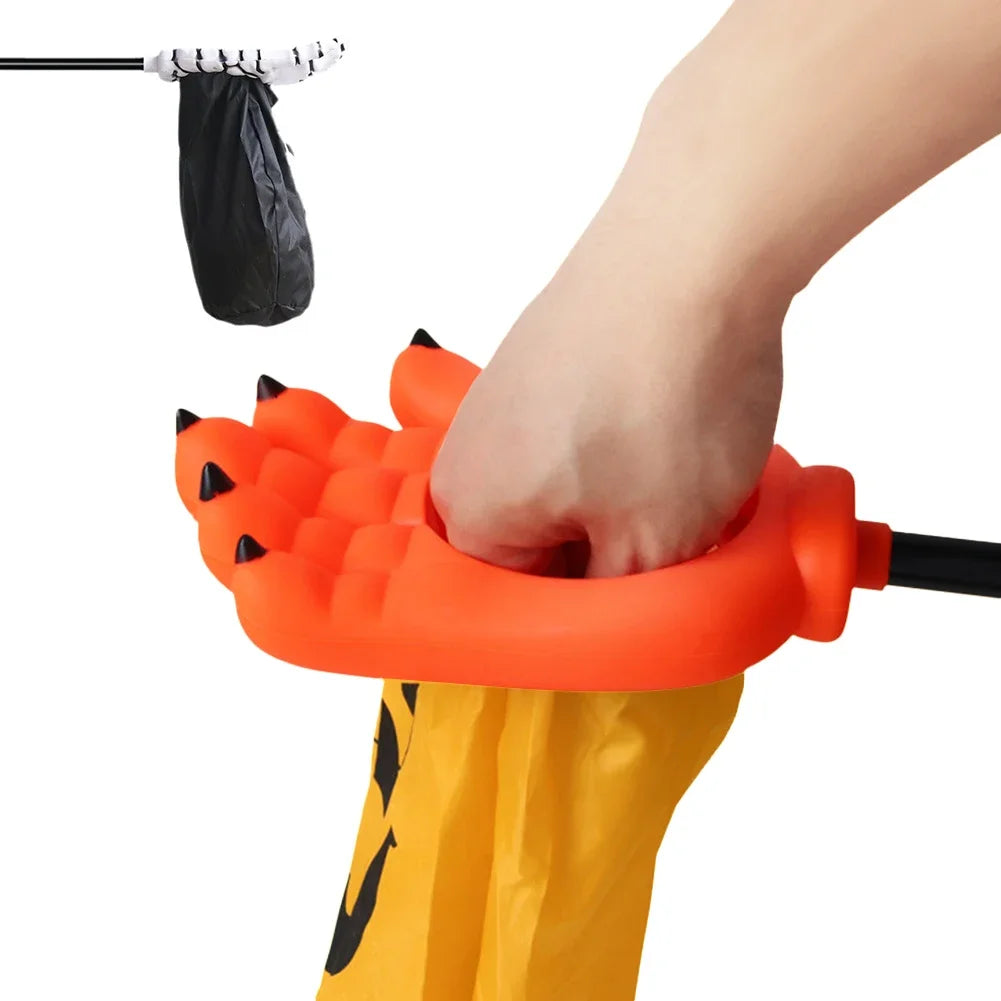 Large Capacity Halloween Pumpkin Treat Bag Claw Hand Design Reusable Candy Bag For Kids Trick‑or‑Treating Party Decoration Prop HIP