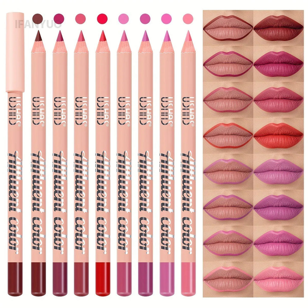Ultra Matte Lip Liner Pencil Long-lasting Silky Smooth Outline and Filling Lips Contouring Versatile Shades for All Skin Types HIP