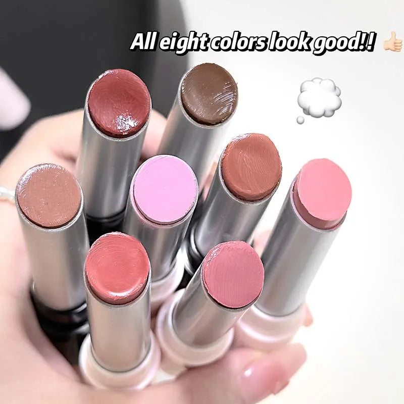 Caramel Brown Solid Lip Gloss Moisturizing Lace Bow Mirror Glass Jelly Lipstick Non Stick Cup Water Light Plump Lip Tint Makeup HIP