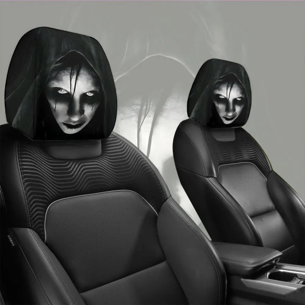 Gothic Witch Car Headrest Covers – 2-Pack Polyester Seat Protectors Car Headrest Covers HIP