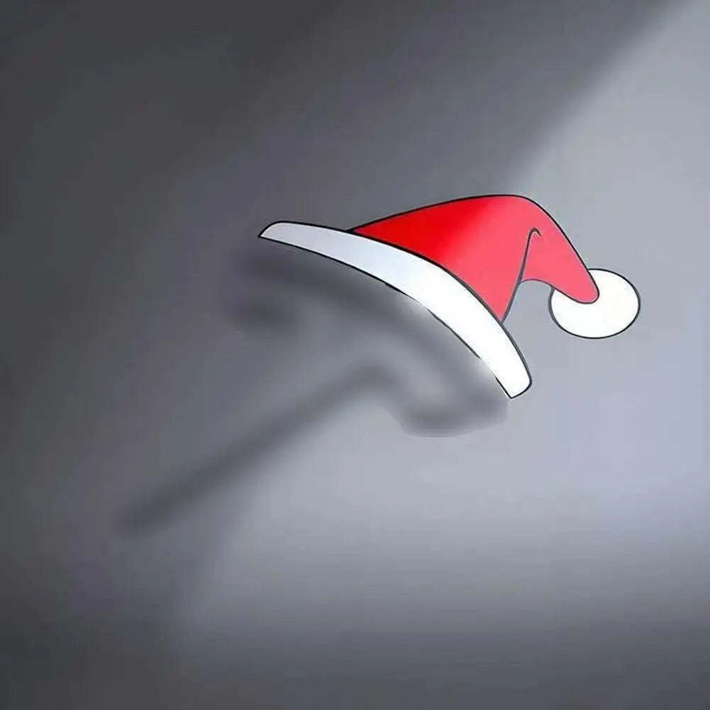 1/3/5PCS For Tesla Y Juniper Car Creative Christmas Hat Sticker Glass Window Christmas Santa Decoration for Tesla Accessories HIP