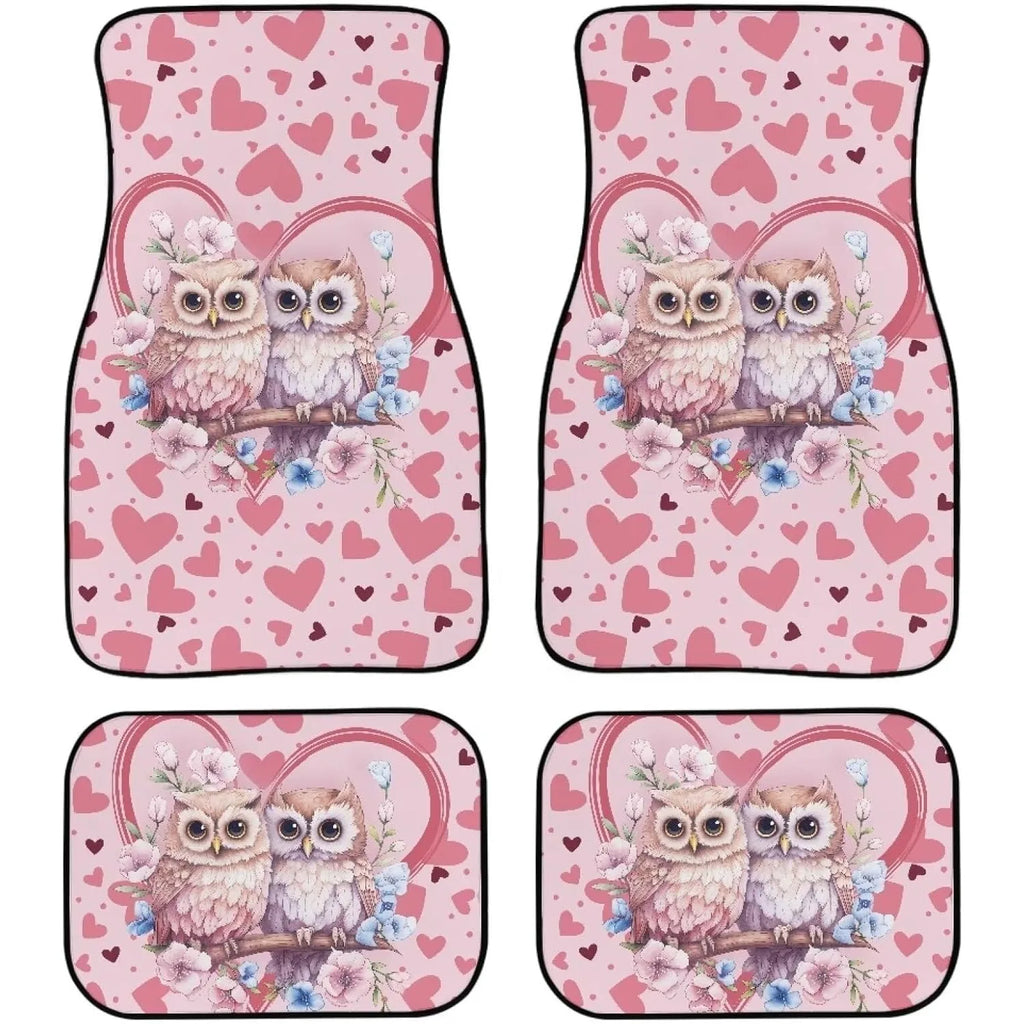 Cute Owl Car Floor Mats – Anti-Slip Universal SUV 4-Piece Set Car Floor Mats HIP 1