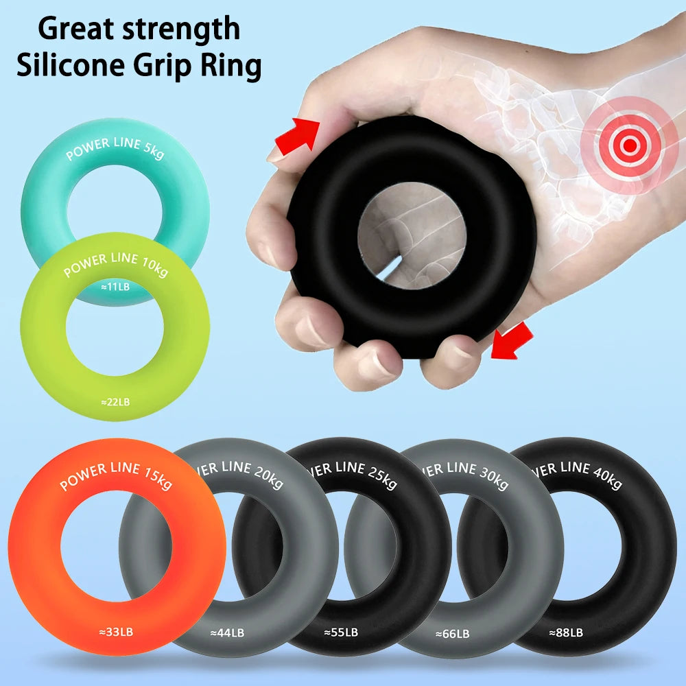 Silicone Finger Gripper Ring – 7 Levels Hand Strength Trainer Grip Strength Trainer HIP