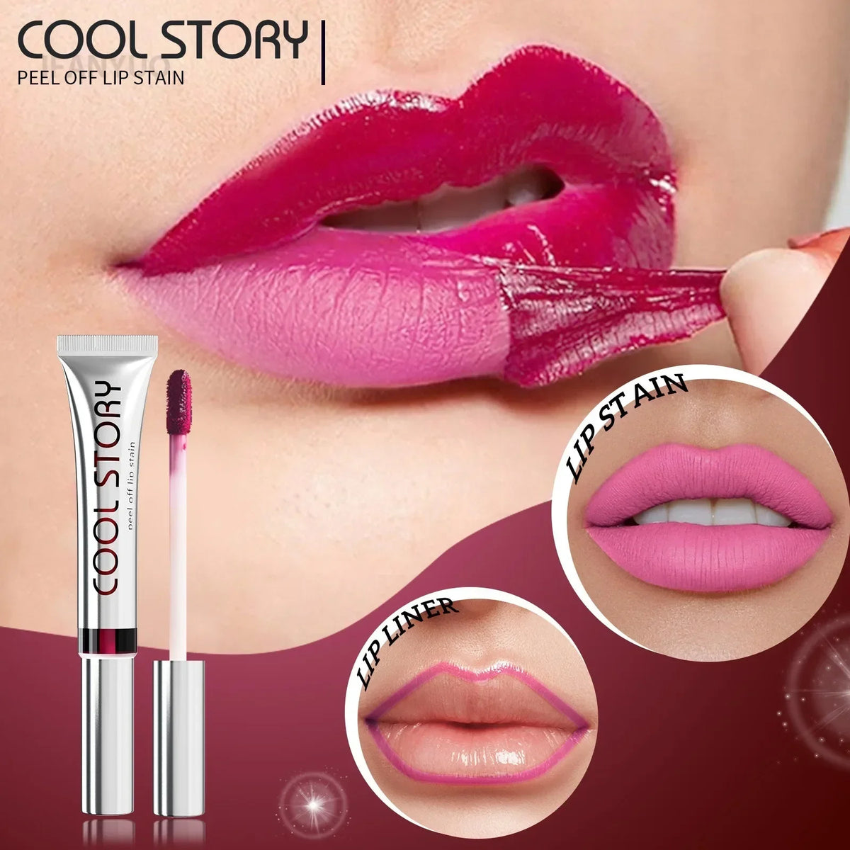 1pc Dark Brown Lip Liner Tattoo Peel Off Lipgloss Matte Lip Tint Contour Stain Waterproof Lasting Tear-off Lipstick Cosmetic HIP