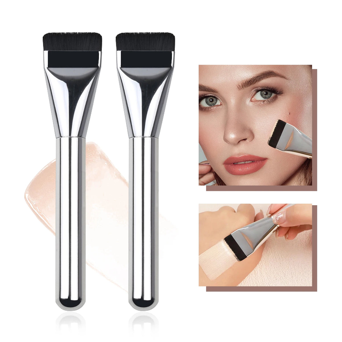 Ultra Thin Flat Foundation Brush – Smooth Blending & Contour Foundation Makeup Brush HIP