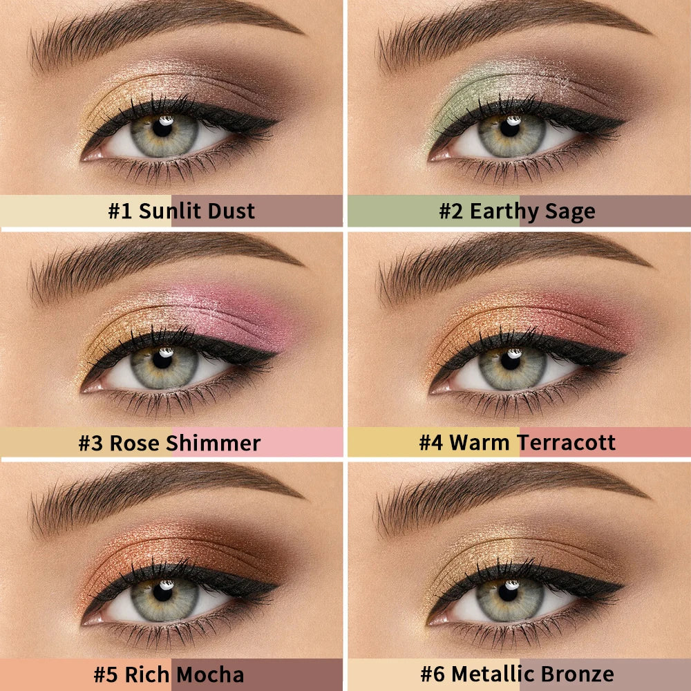 Waterproof Dual Color Eye Shadow Stick Sweat Proof Long Wear Highlighter Pencil Shimmer Cream Formula Bright Matte Finish Makeup HIP