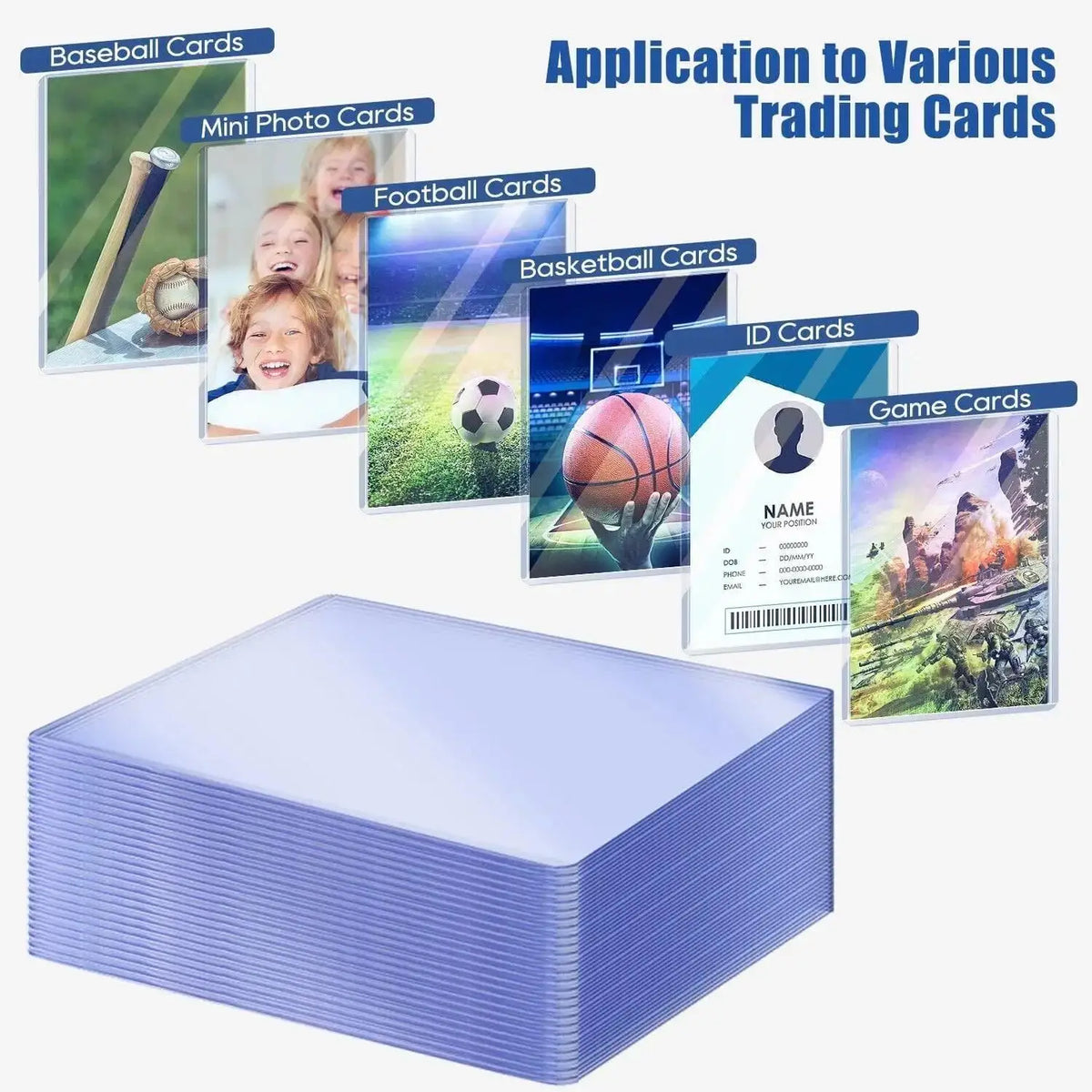 Hard Plastic Card Sleeves – Top Loading Clear Card Protectors Card Sleeve Protectors HIP