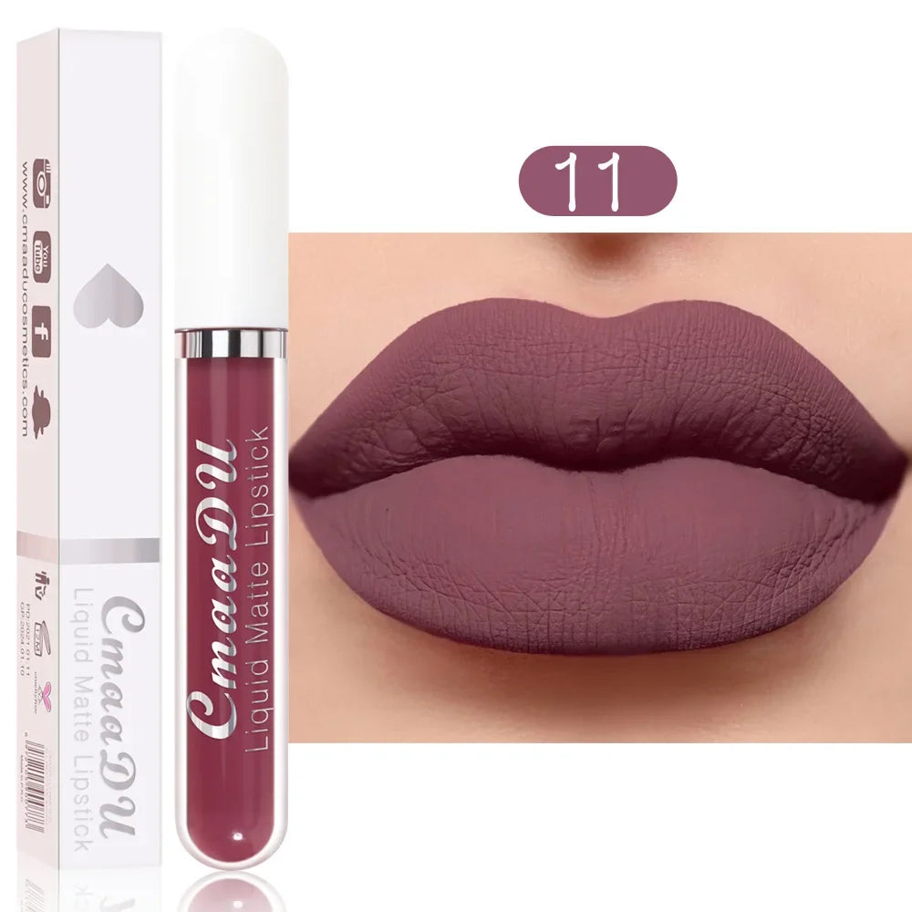 CmaaDu 18-Color Matte Velvet Liquid Lipstick – Waterproof Matte Liquid Lipstick HIP