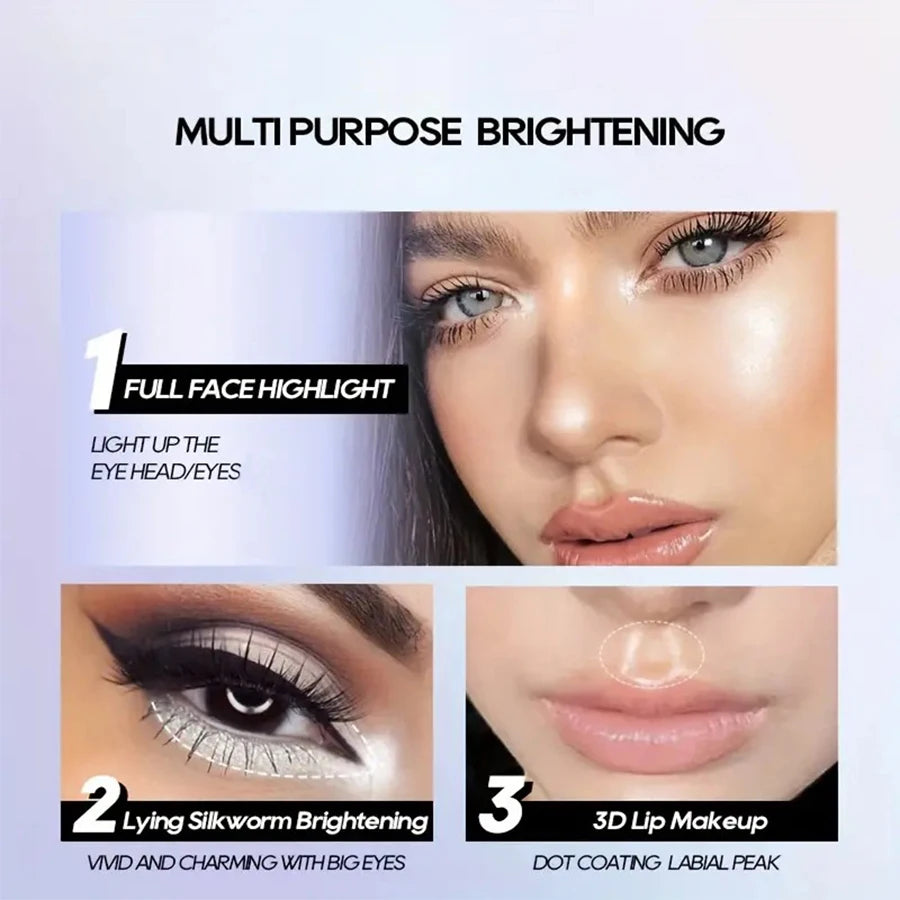 7-Color Diamond Liquid Highlighter Spray Waterproof High Gloss Glitter Body Bronzer Face Contour Makeup for Women Cosmetics HIP