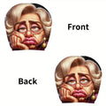 2-Pack Cartoon Granny Car Headrest Covers – Universal Fit Car Headrest Cover HIP black