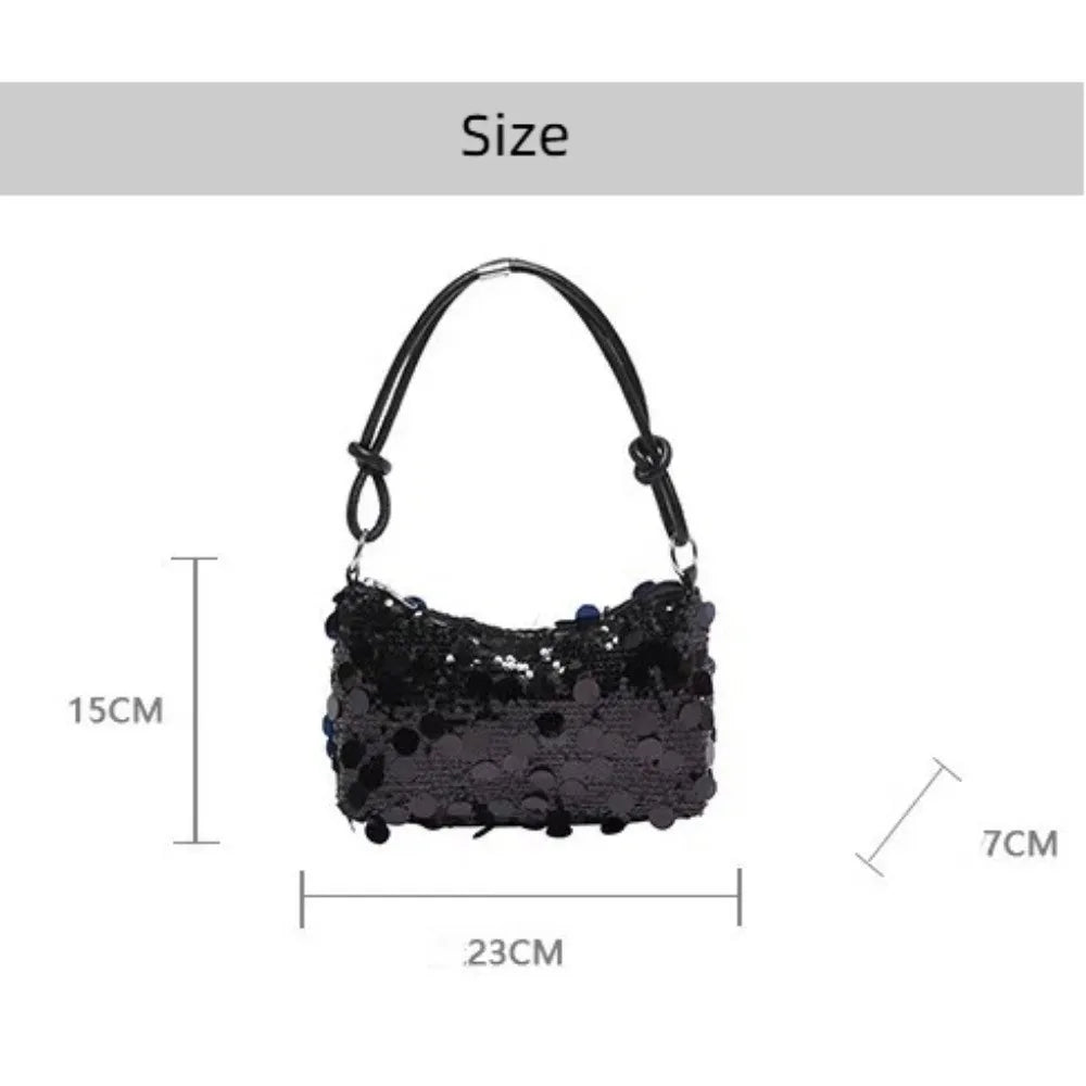 Sparkling Sequin Shoulder Bag | Korean Style Glam Tote Sequin Shoulder Bag HIP