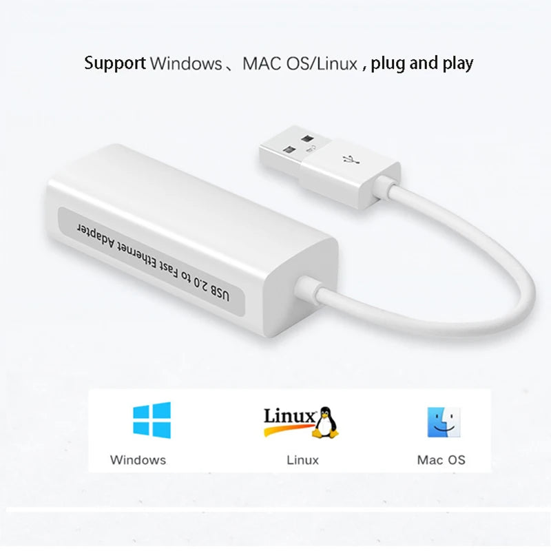 2-Pack USB-C & Micro USB to RJ45 Ethernet Adapter 100Mbps USB Ethernet Adapter HIP