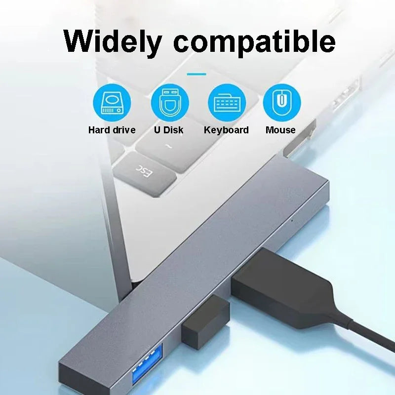 KEBIDUMEI 4-Port USB-C Hub 5Gbps OTG Adapter – Aluminum USB-C Hub Adapter HIP